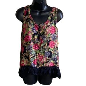 𝅺ANGIE Floral Print Sleeveless Blouse